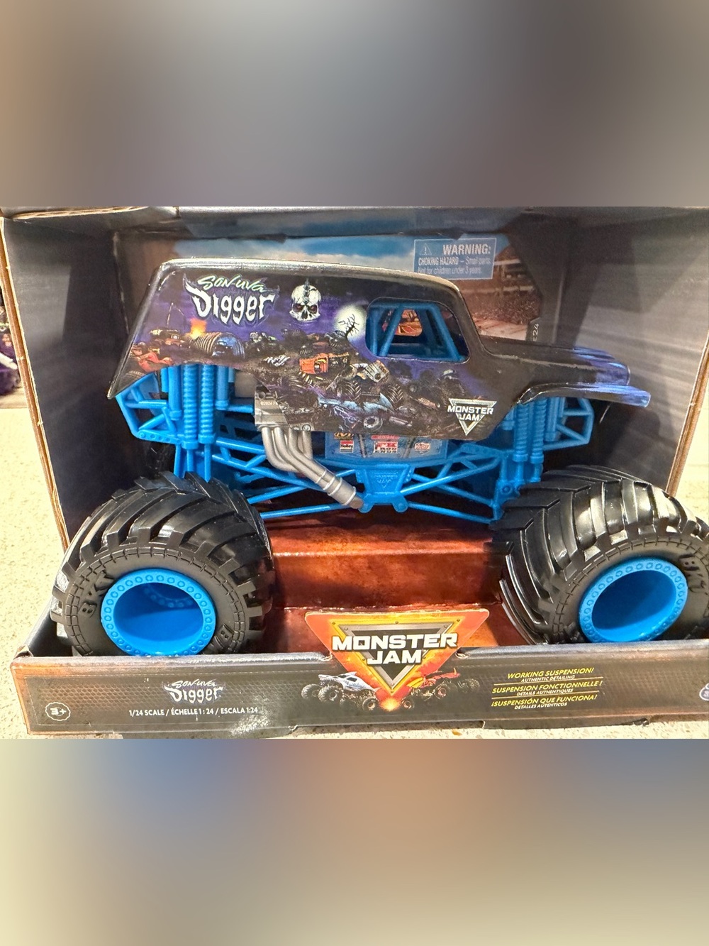 Monster Jam Son-Uva Digger Monster Truck Toy - Blue & Black